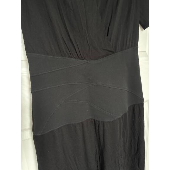 THAKOON black bandage short sleeved midi V neck dress 10 - Picture 8 of 16